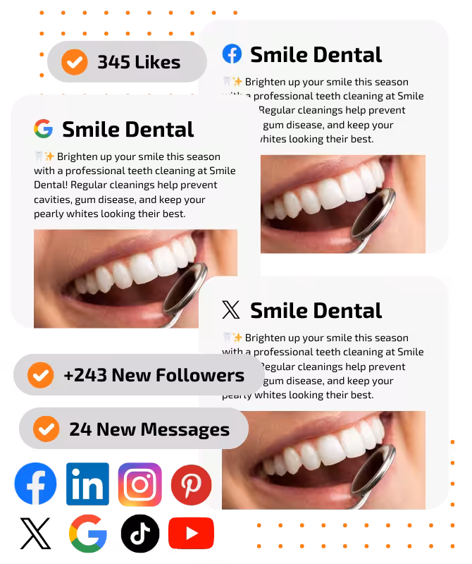 Post and schedule all your social media posts and videos, and run your own Meta Ad campaigns across Facebook and Instagram, all within the CRM.